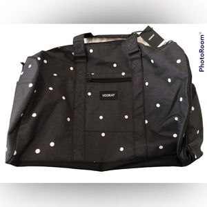 VOORAY | Trepic Duffel. New With Tags. Black with white polka dots.
